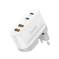 Chargeur secteur Budi 40W 4 ports avec prises pliables EU, UK et US