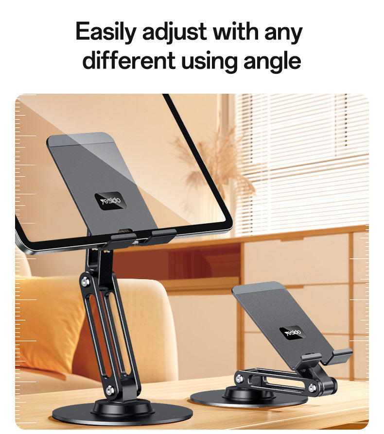 Support de Bureau Yesido Rotation 360° pour Téléphone et Tablette – Aluminium