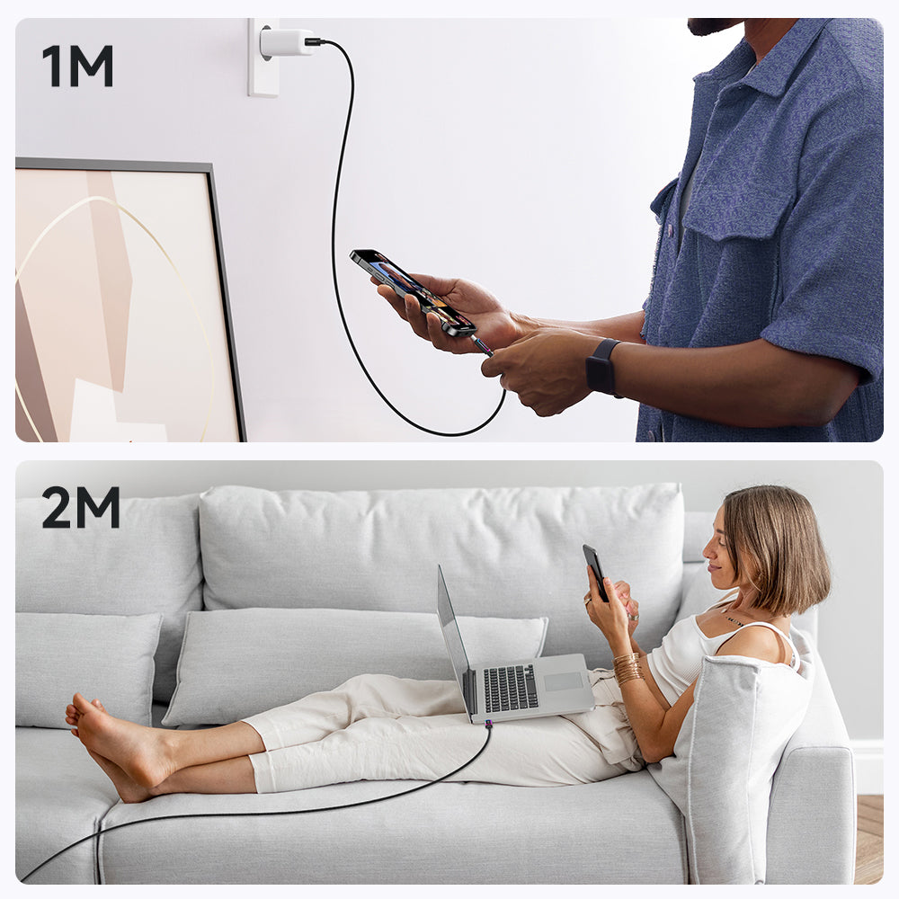 Câble USB-C vers USB-C Toocki 240W avec Puce E-Marker – Tressé Nylon RGB